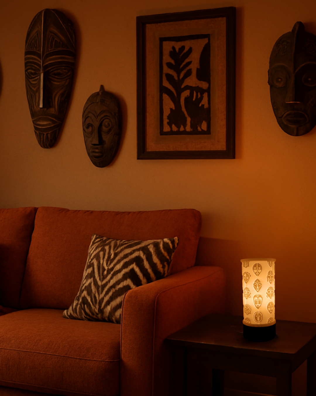 Tribal Mask Glow Lamp